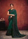 Green Colour Latest Fancy Designer Party wear Embossed Fancy Velvet Sequins Embroidery Frill Feavy Saree Collectio 11321